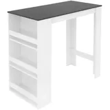 ML-Design Bartisch mit 3-Stufigem Regal Weiß-Anthrazit 117x106x57 cm Stehtisch