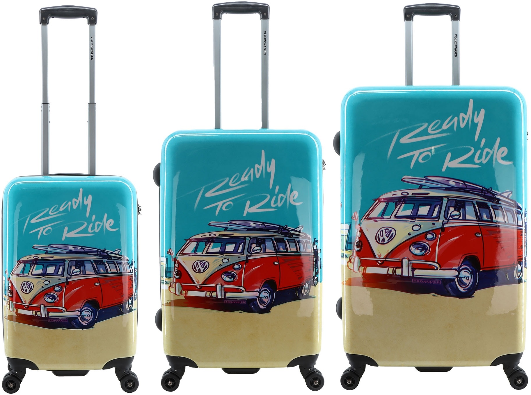 Koffer VOLKSWAGEN "Ready To Ride" Gr. B/H/T: 47 cm x 76 cm x 28 cm, bunt (mehrfarbig) Koffer Trolleys