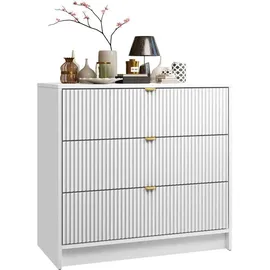Mirjan24 Tireno 80 x 75 x 40 cm Weiß / Gold