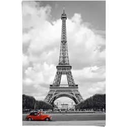 Poster REINDERS "Paris Rotes Auto", schwarz (farbe bild(er): schwarz), B:61cm H:91,5cm, Papier, Bilder