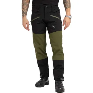 Rock Creek Herren Softshell Hose Cargohose Outdoorhose Wanderhose Herrenhose Wasserdicht Skihose Arbeitshose Winterhose Trekkinghose H-245 Schwarz 2XL - XXL