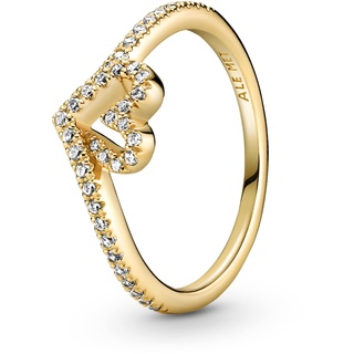 Pandora SHINE Ring Timeless "Glitzerndes Herz" 14k gelbvergoldet, Zirkonia 169302C01 58