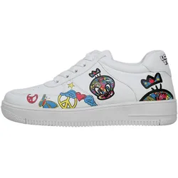 Sneaker DOGO "Damen Dice Sneakers Wonder Lola Bunny Vegan Damen Sneaker /", Damen, Gr. 39, Normalschaft, blau (weiß, blau), Lederimitat, Schuhe, Vegan