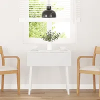 VidaXL Esstisch Weiß Massivholz Gummibaumholz