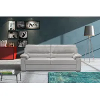 2,5-Sitzer EGOITALIANO "Doris, modernes Designersofa, Ledersofa mit erstklassiger Sitzqualität", grau (stone), B:192cm H:90cm T:93cm, Leder »BULL« (echtes Rindsleder). Geschliffenes, pigmentiertes und behandeltes Rindsleder mit einer Dicke von 1, 3-1, 5 mm. Dieses Leder zeigt eine ziemlich weiche Hand mit einem halb undurchsichtigen Aussehen. Es handelt sich um ein geschütztes Leder. Eine leichte Deckschicht schützt sie vor Flecken, ohne ihre ursprünglichen Eigenschaften zu verändern. Die geschützten Leder kombinieren die Vorteile von Natürlichkeit und Weichheit mit einer guten Beständigkeit gegen Verschleiß und Ausbleichen. Das Vorhandensein der charakteristischen Zeichen, die das Leben des Tieres bestimmen, wie Narben, Körnungsunterschiede, Falten, Adern, Disharmonien in Farbtönen, beweisen ihre absolute Echtheit und großen Wert., Sofas, edle Detailverarbeitung, perfekte Polsterung, aus hochwertigem Leder