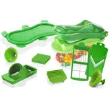 Genius Nicer Dicer Fun Croco | 13-tlg. Food Slicer, Grün, Edelstahl, Kunststoff