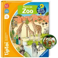 Ravensburger Tiptoi Buch 4 Jahre | Wieso? Weshalb? Warum? Tiere im Zoo + Tier-Sticker Kinderbuch, Lernen Geschenk