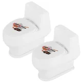 Wedhapy 2pcs Mini -Toilette, Streichspielzeug mit 3D Poo Emoticon, 4 Zoll Wasserspielzeug, lustiges Schießen Sie das Poop -Spiel für Kinder ab