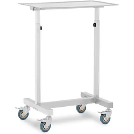 Steinberg Systems Instrumententisch Edelstahl 60 x 40 cm Silber mobil höhenverstellbar