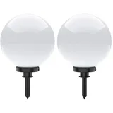 Selltec Kugelleuchten, 2er-Set, Ø Ø30cm, Opalweiß, IP44, Gartenleuchte,