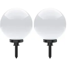 Selltec Kugelleuchten, 2er-Set, Ø Ø30cm, Opalweiß, IP44, Gartenleuchte,
