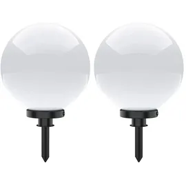 Selltec Kugelleuchten, 2er-Set, Ø Ø30cm, Opalweiß, IP44, Gartenleuchte,
