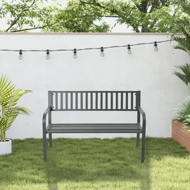 Relaxdays Gartenbank 82 x 127 x 59,5 cm Grau
