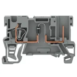 Wago 769-238/281-410 1-Leiter/1-Pin-Bauelement-Basisklemme, mit Diode 1N4007, Anode links, grau 769238281410  - 100 Stück