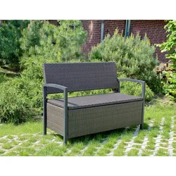 Parkbank Gartenbank Sitzbank Garten Terrasse Bank mit Ablagefach Coffee