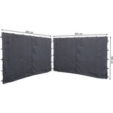 QUICK STAR 2 Seitenteile mit RV 300x195cm für Rank Pavillon 3x3m Seitenwand Anthrazit RAL 7012