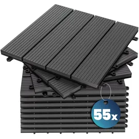 CASARIA WPC Fliesen Klassik Anthrazit 30 x 30 cm 55 St.