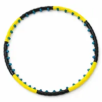 Wozinsky Hula-Hoop-Reifen WHH-110 (Einzelprodukt, zerlegbar), Massagenoppen für intensiveres Trainingserlebnis gelb|schwarz