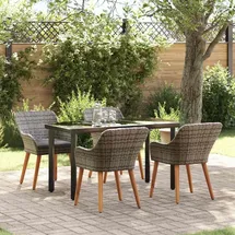 vidaXL Garten Essgruppe 5-tlg. Grau