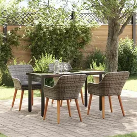 vidaXL Garten Essgruppe 5-tlg. Grau