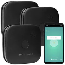 VisorTech 3er-Set kompakte WLAN-Design-Rauchwarnmelder mit weltweiter App, schw.