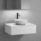 neoro n50 Unterschrank B: 80 cm mit 1 Auszug, Waschtisch Ø 45 cm weiß matt, B: 80.5 BN0106WM+BN0412WM+BN0402C1