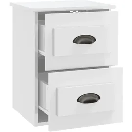 vidaXL Nachtschrank Wand-Nachttisch 41,5 x 36 x 53 cm Hochglanz-Weiß