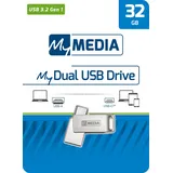 MyMedia USB 3.2 OTG Stick 32GB Typ A-C, My Dual Silber