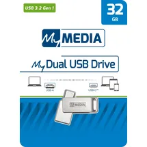 MyMedia USB 3.2 OTG Stick 32GB Typ A-C, My Dual Silber