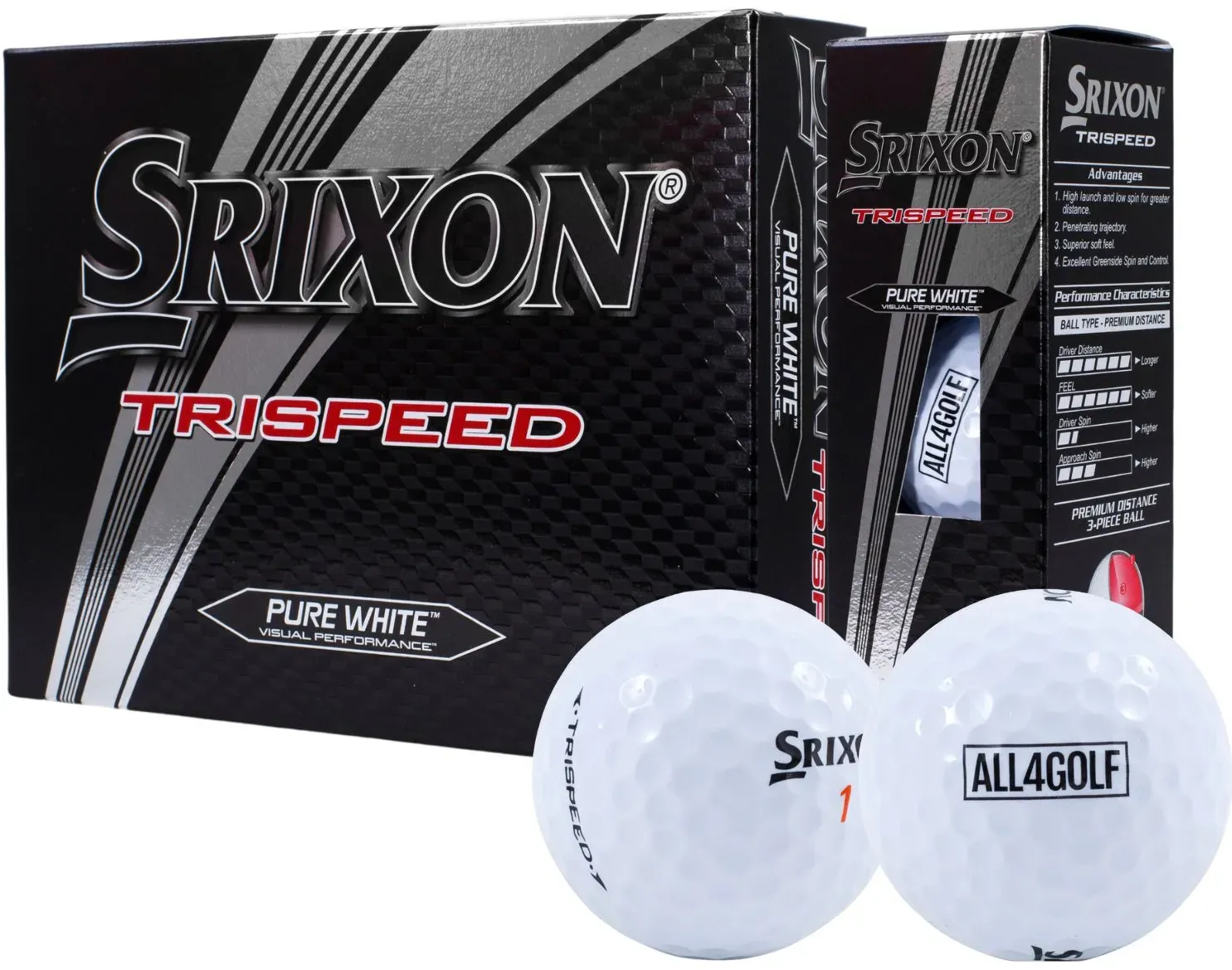 Srixon Golfbälle Trispeed x All4Golf - 12er Pack, weiss