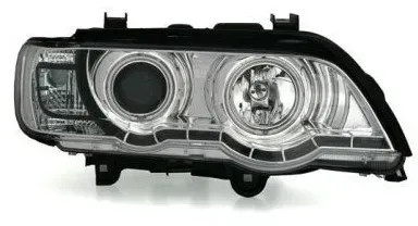 Kristallscheinwerfer Dayline & Angel Eyes für BMW X5 (99-03) - Chrom