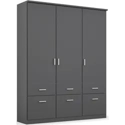 Kleiderschrank RAUCH "Kleiderschrank Schrank Garderobe deckenhoher Schrank BREMEN", grau (graumetallic), B:136cm H:199cm T:58cm, Holzwerkstoff, Schränke, in vielen Farben und Ausführungen MADE IN GERMANY