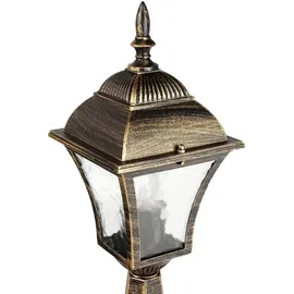 Licht-Erlebnisse Sockelleuchte Aluminium Glas 43 cm E27 Gold Antik