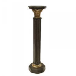 Säule aus Marmor im Barockstil Schwarz Höhe: 110cm, Breite: 30cm, Tiefe: 30 cm - Marmorsäule