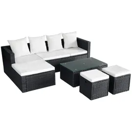 vidaXL Garten-Lounge-Set 4-tlg. schwarz 42586