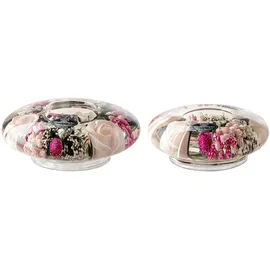 Gilde Teelichthalter Dreamlight Glas Rosa