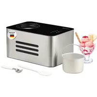 Sommertal ICE1500 3-in-1 Eismaschine, Milcheis & Sorbet, Eiscrememaschine aus Edelstahl mit Kühlhalte Funktion, Speiseeis zum selber machen, 1,5L, 150 W mit Kompressor