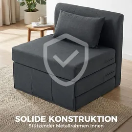Homcom Schlafsessel 75 x 74 x 80 cm Dunkelgrau mit Kissen