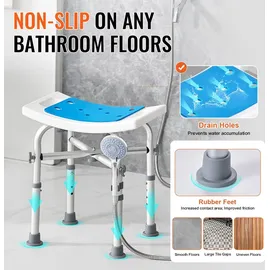 Vevor Duschhocker Höhenverstellbar 405–480 mm Badhocker Blau 226,8 kg Tragfähigkeit