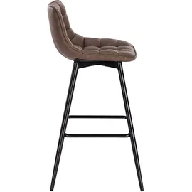 Woltu Barhocker 2er Set Kunstleder Metall 2er Set Braun