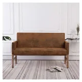 vidaXL Sitzbank mit Armlehnen 140 cm Braun Wildleder-Optik