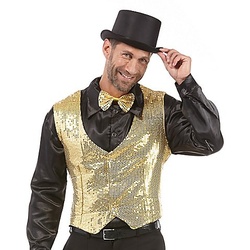 Weste "Pailletten" für Herren, gold