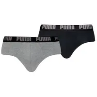 Puma Boxershorts MEN EVERYDAY BRIEF 2P in 008 - Dark Grey Melange / Black | Gr.: M