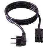 Bachmann Gerätezuleitung Schutzkontakt/Gerätekupplung GST18-3, schwarz, 1 m GST18, H05VV-F 3G 1