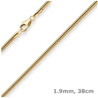 Schmuck Krone Goldkette 1,9mm Schlangenkette aus 333 Gelbgold 38cm, Gold 333 goldfarben