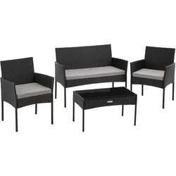 TecTake GmbH Rattan Gartenset Palese für 4 Personen