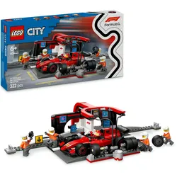 LEGO City F1 Boxenstopp mit Boxencrew und Ferrari Flitzer Bauset 60443