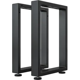 GGM Möbel 2er-Set U Barhocker & Hochbank Kufen | Füße: 8x8cm | B40xH73cm | Schwarz | Kufen Hochbank, Barhocker Gestell Kufen