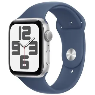 2024 GPS 44 mm Aluminiumgehäuse Silber, Sportarmband Denim M/L