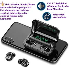 NAUCI Kopfhörer Ohrhörer für Google Pixel 10 9 8a 8 Fold 7a 7 6 Bluetooth In-Ear Headset / Schwarz